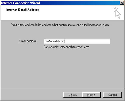 Enter your email address and click next.